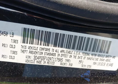 2010 Dodge Journey Sxt from USA, damaged, VIN 3D4PG5FV2AT117905